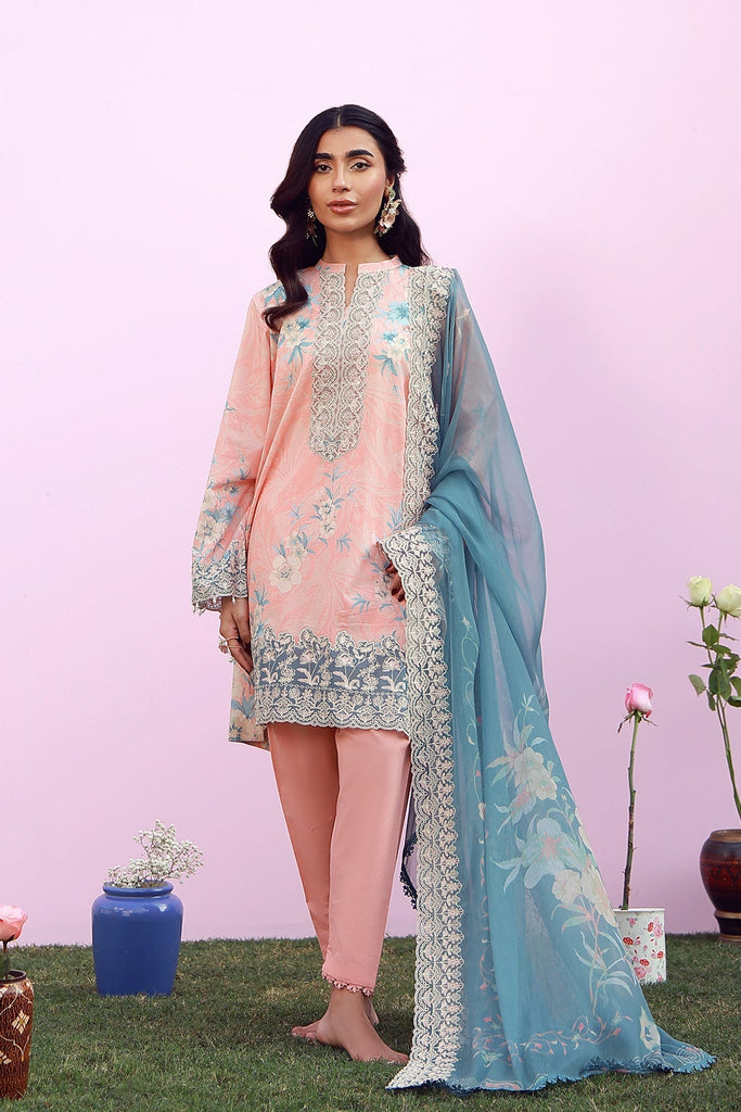 Sahar Mirha Lawn – Blush Azure