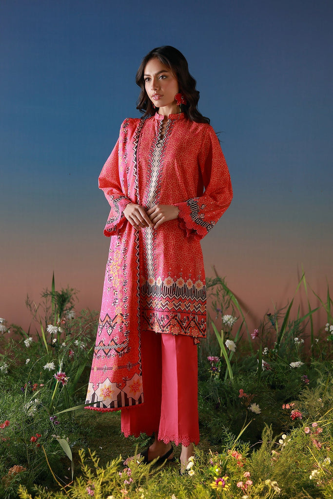 Sahar Mirha Lawn – Scarlet Tapestry