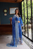 Saadia Asad Eid Luxury Schiffli Laserkari Lawn – D4- Ink Blue