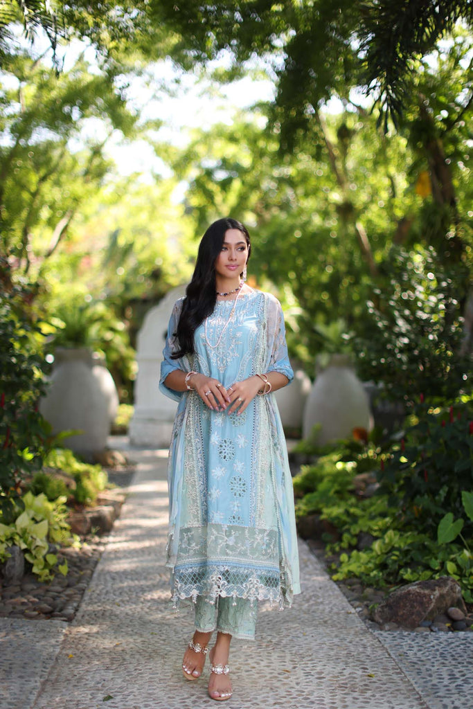 Noor by Saadia Asad Luxury Chikankari Lawn Collection – D2-A Feroze and mint