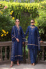 Saadia Asad Eid Luxury Schiffli Laserkari Lawn – D10- Royal Blue