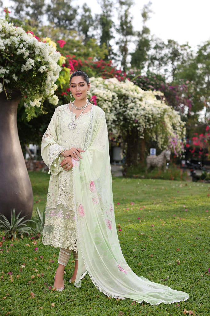 Noor by Saadia Asad Luxury Chikankari Lawn Collection – D11-B Mint Schifli