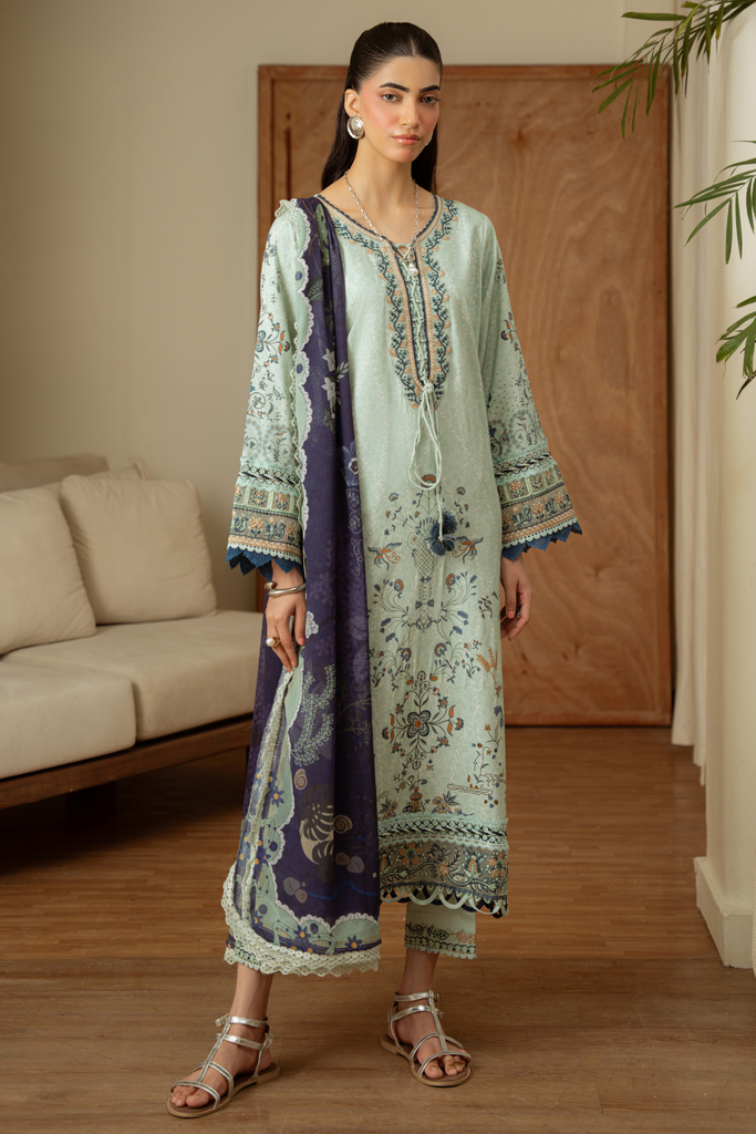 Aabyaan Print Luxe Linen – CELESTE (AK-09)