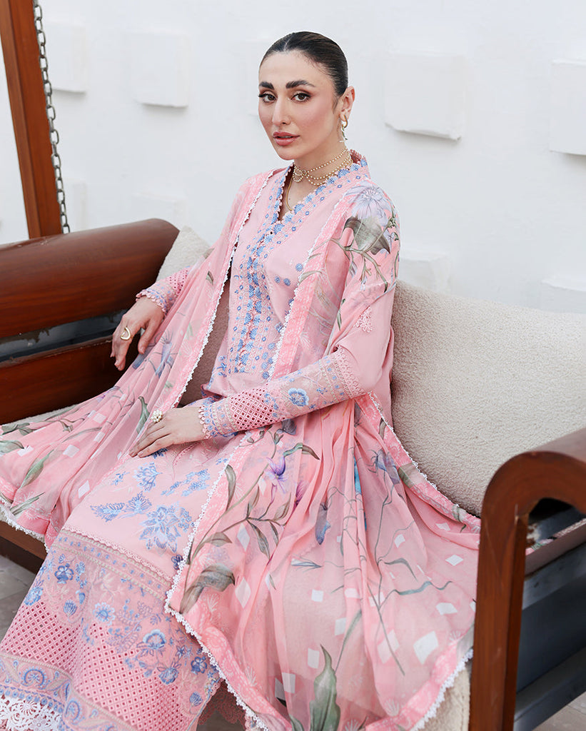 Roheenaz Floral Reveire Lawn – Crystal Glow