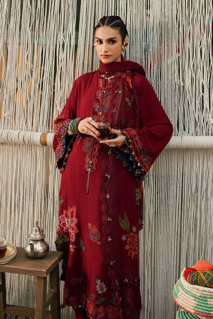 MARIA.B MPrints – Embroidered Dobby Linen Suit - MPA3110-A