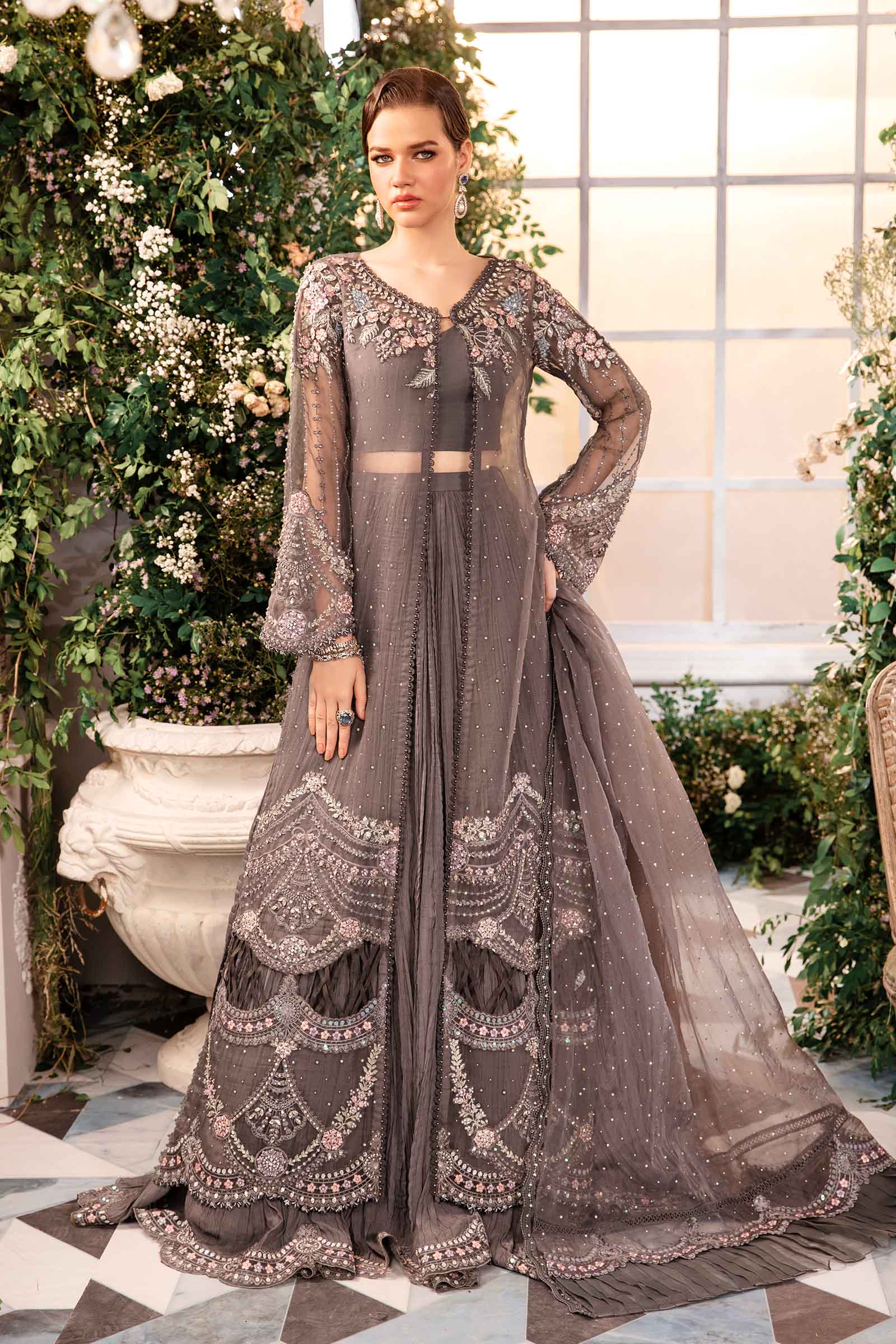 maria b formal dresses for wedding Bridal Formals by MARIA.B Brides Elanissa' A green hued crushed flared skirt paired with an embellished jacket makes for a perfect wedding guest formal Order Here: https://mariab.com.pk/bridal-formals Available In Bridal Studios &