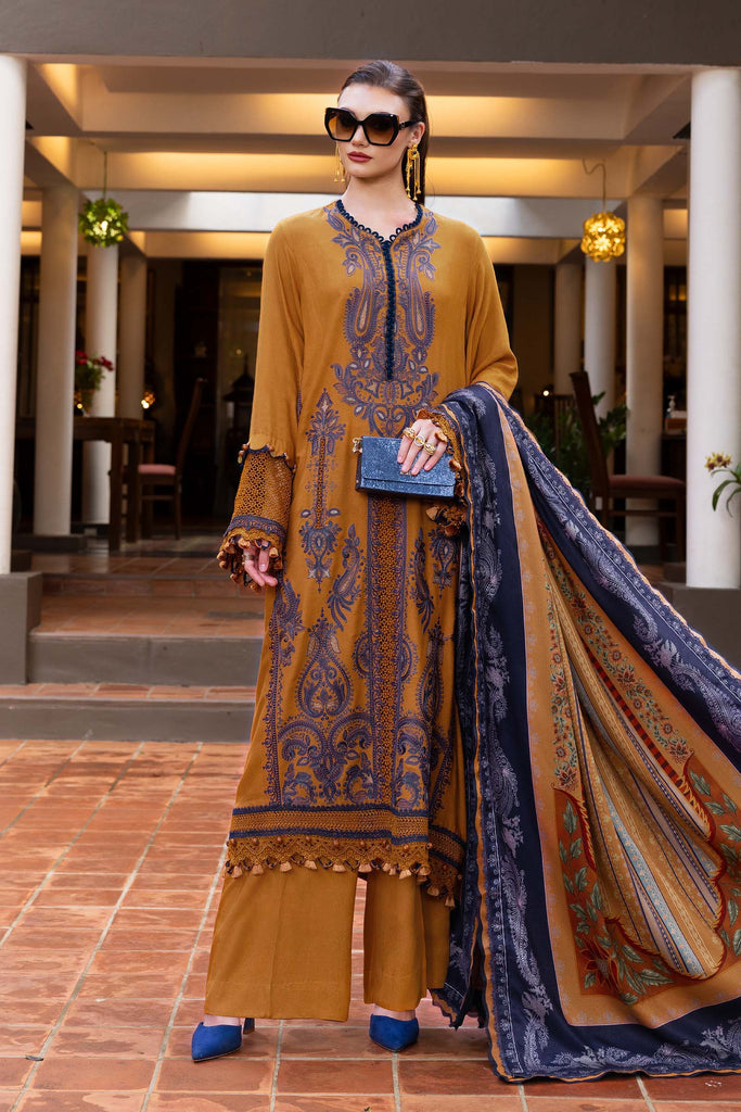 MARIA.B MPrints Winter – Embroidered Twill Linen Suit MPT-2803-A