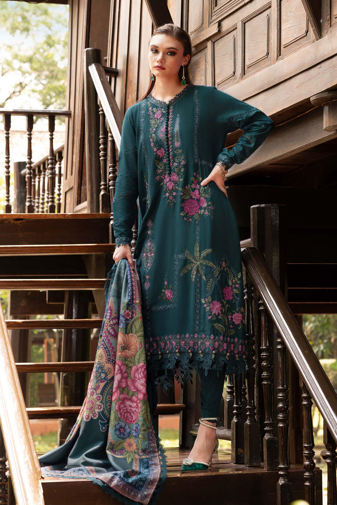 MARIA.B MPrints Winter – Embroidered Twill Linen Suit MPT-2807-B
