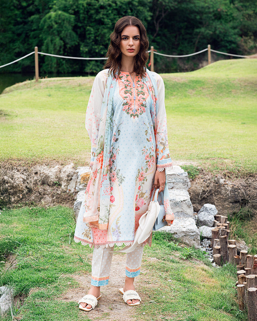 Roheenaz Garden Veal Printed Lawn – Cloudberey glaze