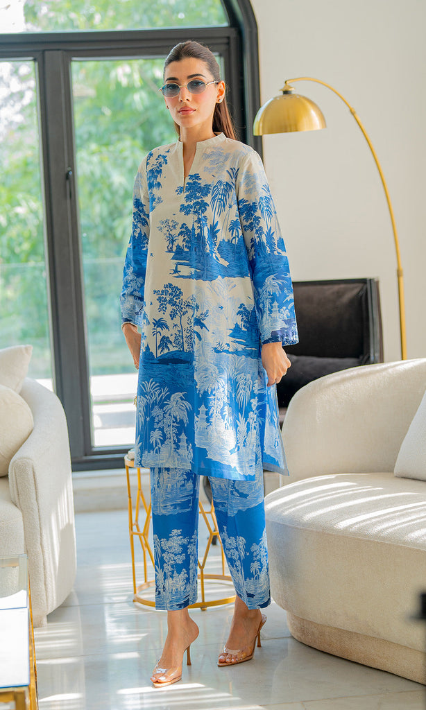 Sahar Selene Lawn 2pc – Vignettes in Blue
