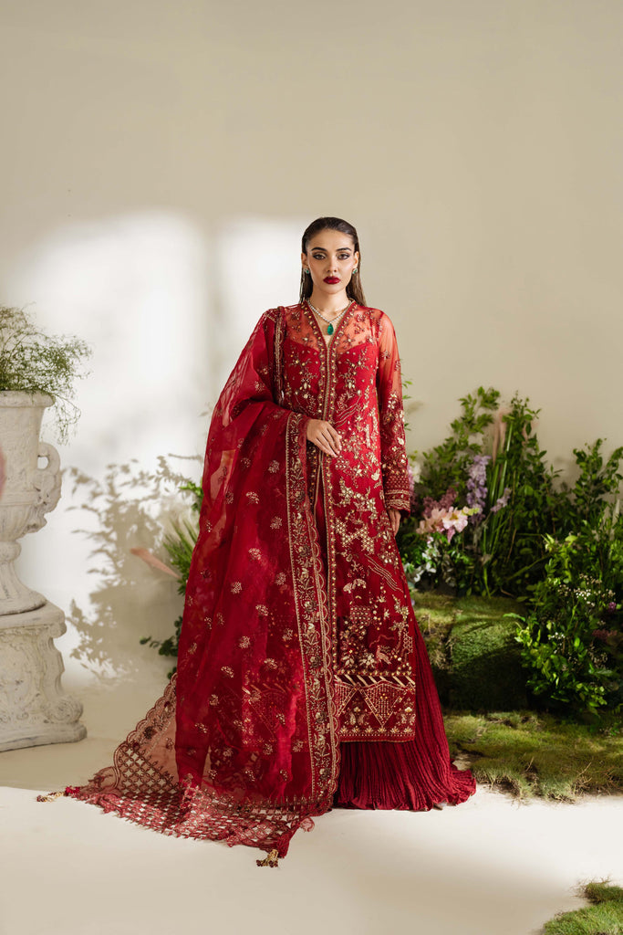 Zoya & Fatima Reem Festive Formals - 4PC Embroidered & Handwork Raw Silk – HIRAH