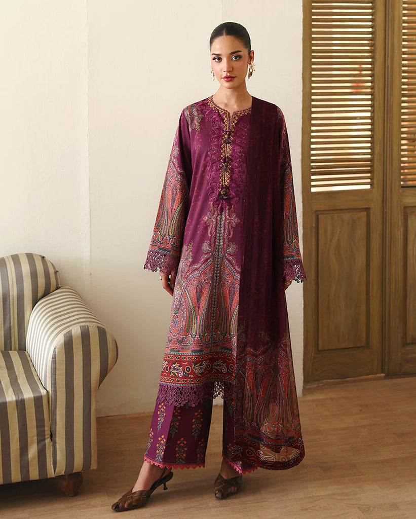 Roheenaz Eclat Garden Printed Lawn – Dahlia Dream