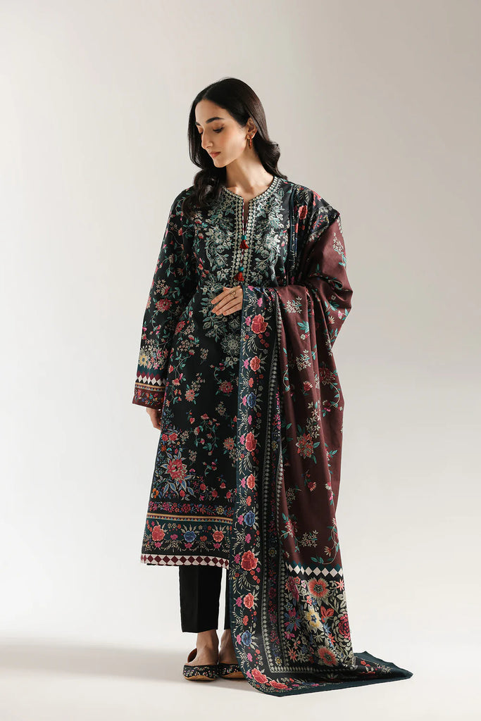 Ethnc 3pc Embroidered SUIT JET-BLACK | E0743/203/902