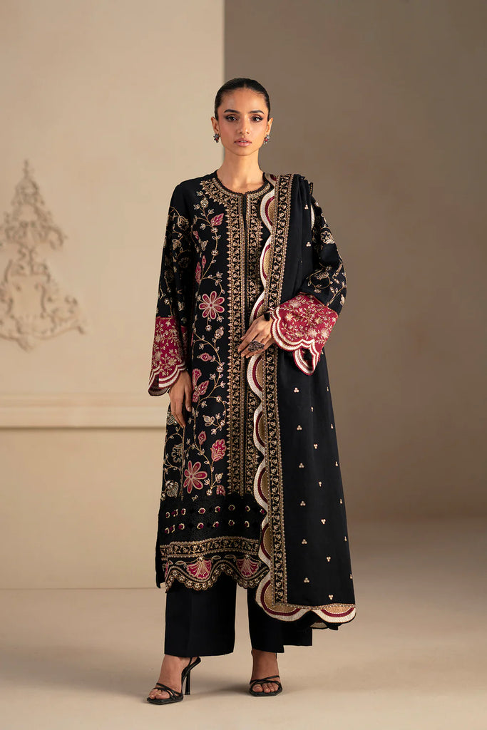 Ethnc 3pc EMBROIDERED SUIT JET-BLACK | E0784/203/902