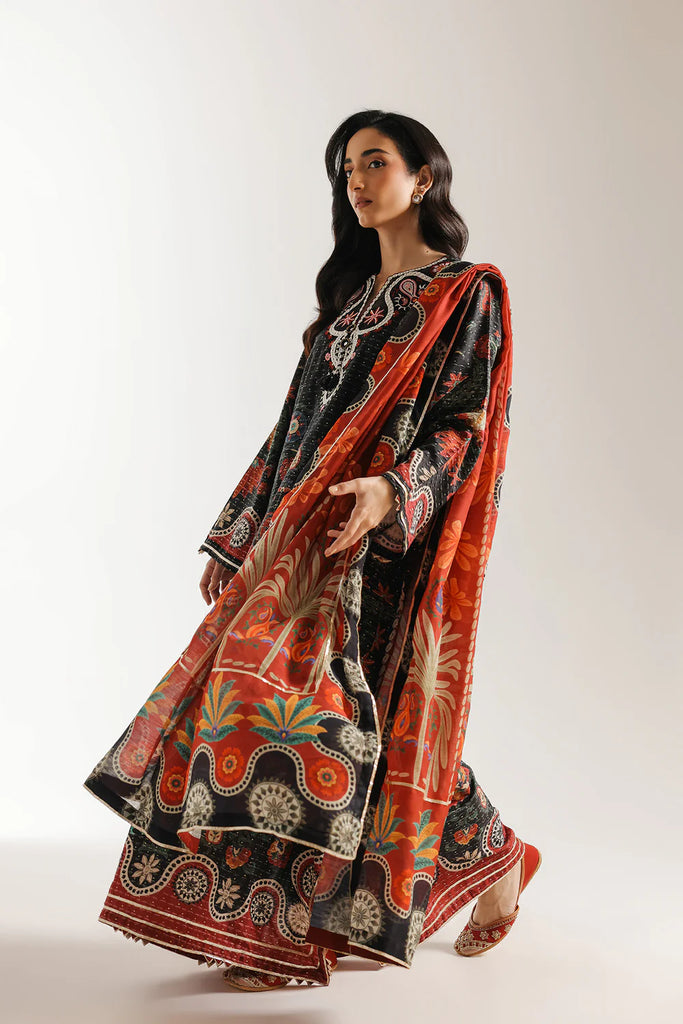 Ethnc Embroidered 2 pc SUIT–  JET BLACK | E4105/103/902