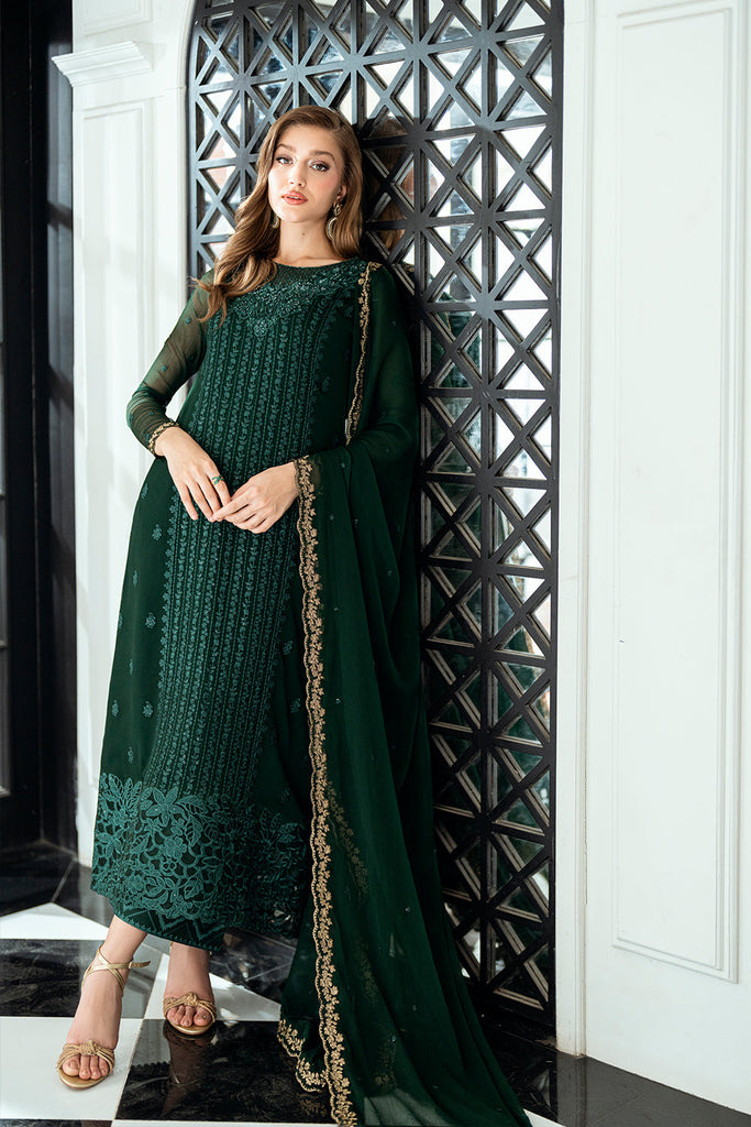 Azure Ensembles Luxury Eid Chiffon Formals – Emerald Whisper