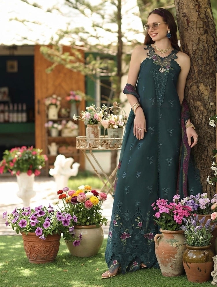 Saadia Asad Noor Eid Printskhas Lawn – D6 – Coblat Teal