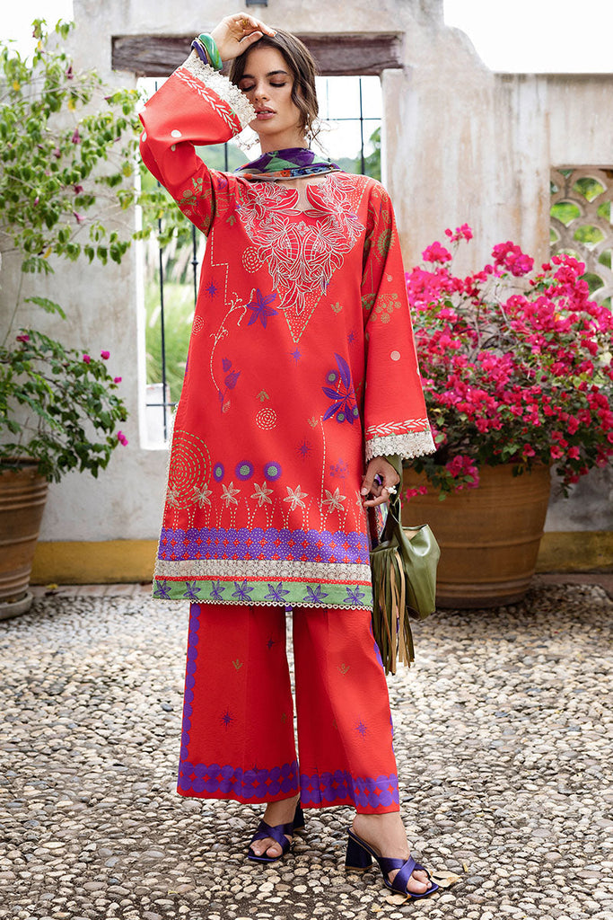 Mushq Mirasol Printed Cambric – Carmin Rosa
