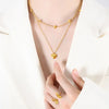 Hearty 18k Gold Layered Love Chain Necklace