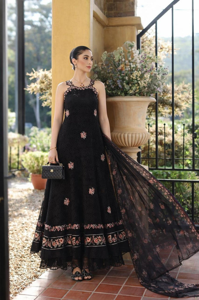 Saadia Asad Luxury Eid Schiffli Laserkari Lawn – D5 - B - Lunaria