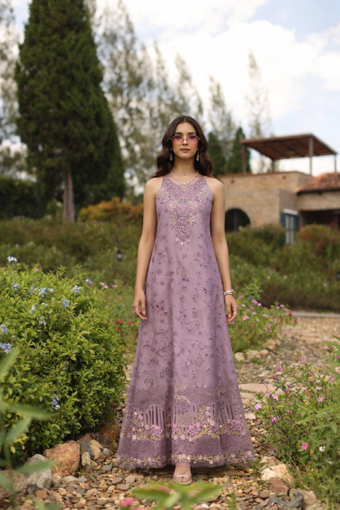 Saadia Asad Luxury Eid Schiffli Laserkari Lawn – D9 - A - Velisse