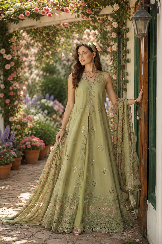 Saadia Asad Noor Eid Printskhas Lawn – D12 –  Mint Reverie
