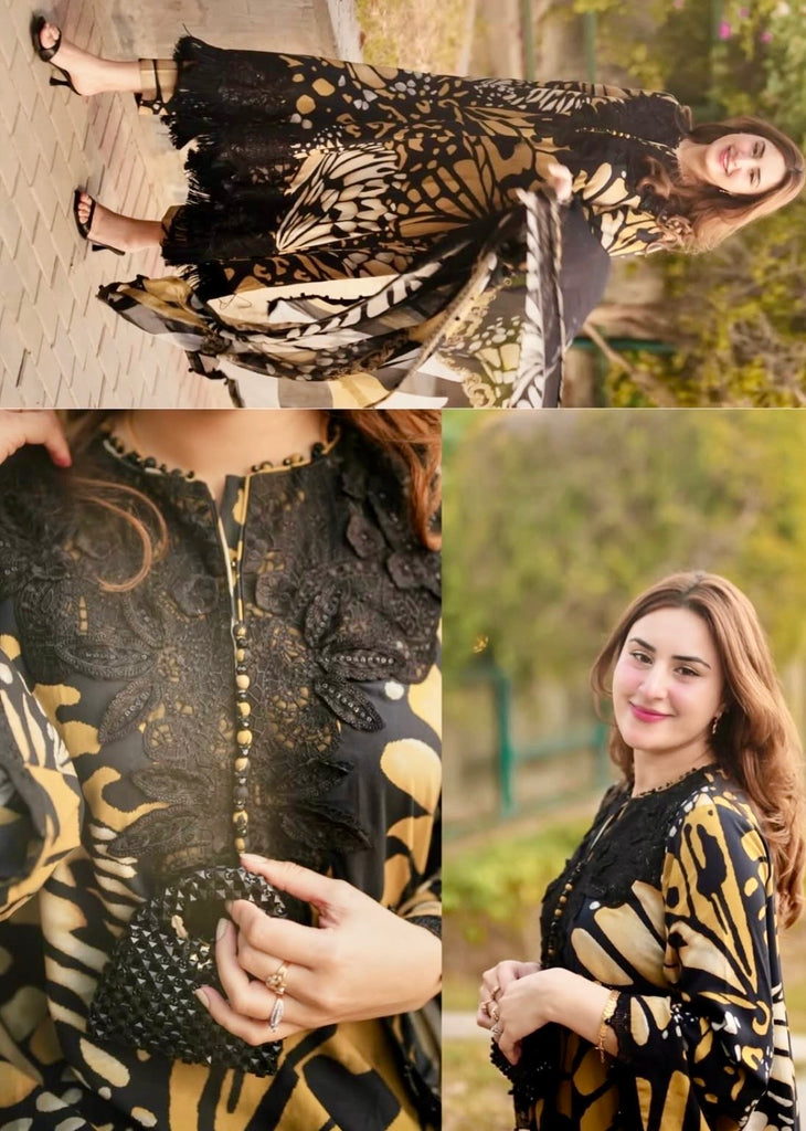 MARIA.B MPrints Winter – Embroidered Linen Suit MPT-2809-B