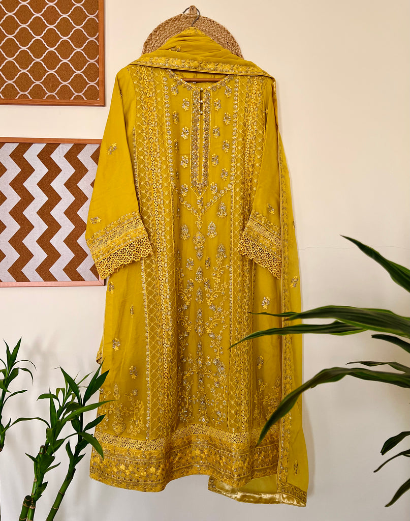 Formal Stitched/Pret Handwork & Embroidered 3PC Pakistani Suit – AN-2