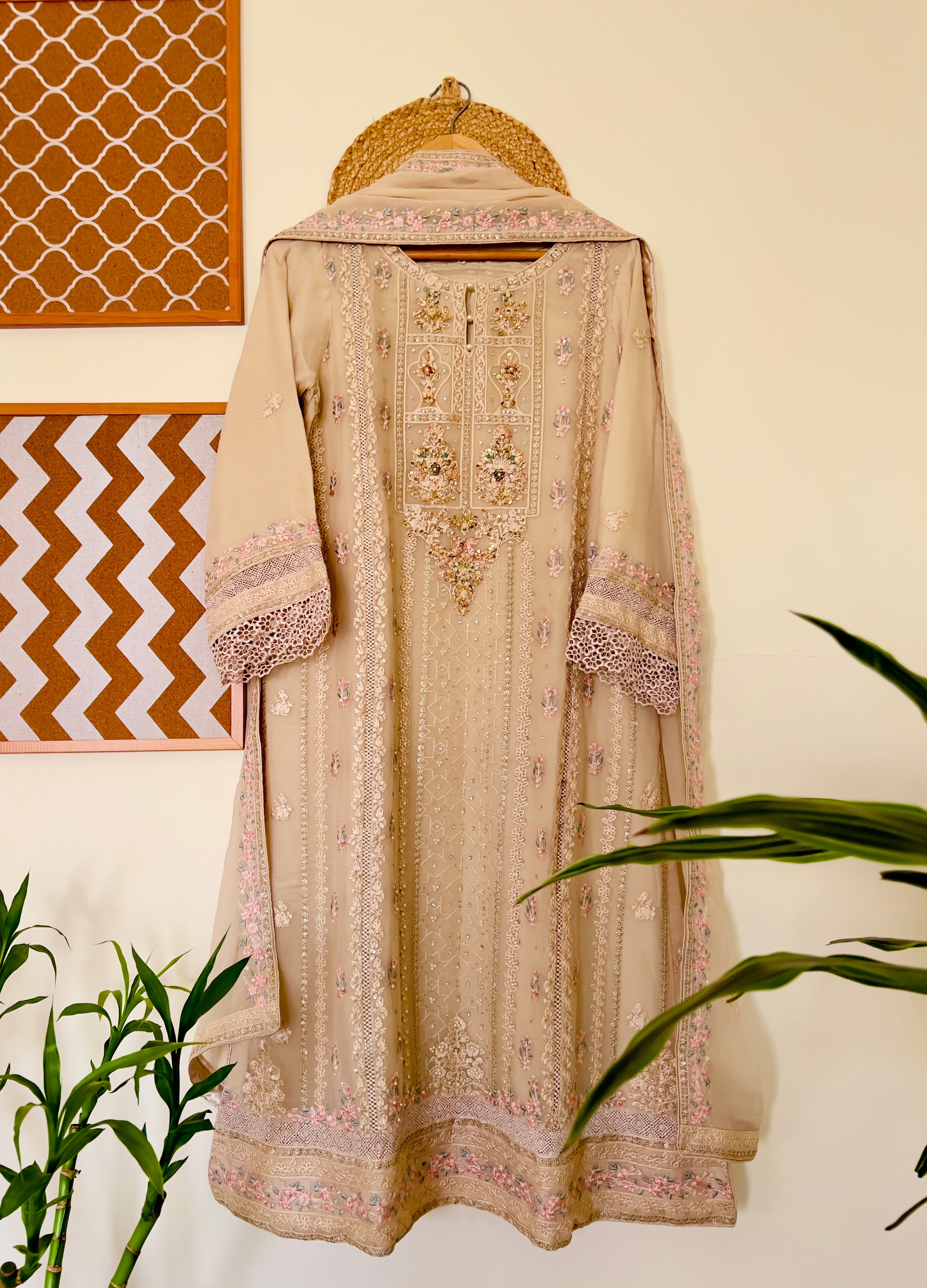 Formal Stitched/Pret Handwork Embroidered 3PC Pakistani Suit