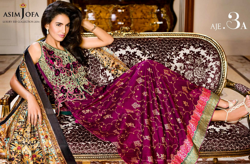 Asim Jofa Luxury Eid Collection - 3A [Purple]