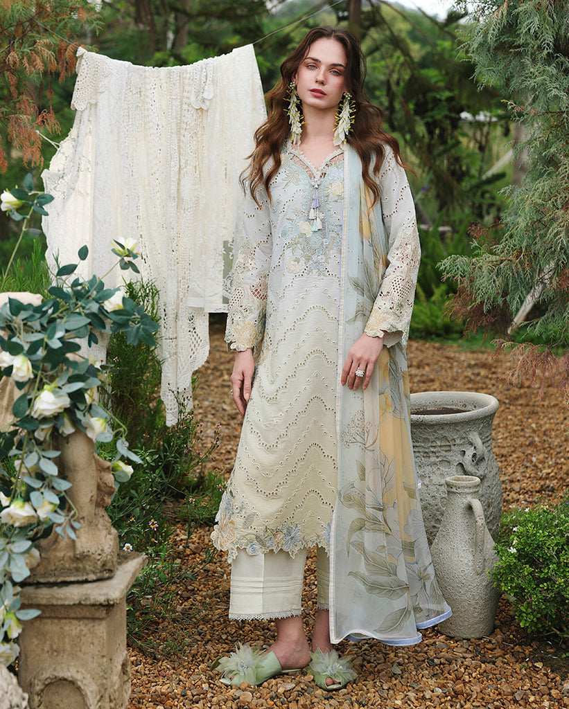 Mushq Hemline Secret Garden Lawn – Ivory Botanica