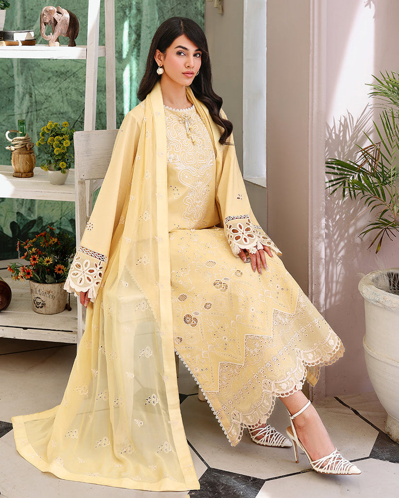 Roheenaz Summer Chikankari Lawn Edit – Lumiere Yellow
