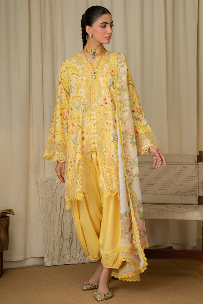 Aabyaan Print Luxe Linen – MARIGOLD (AK-06)