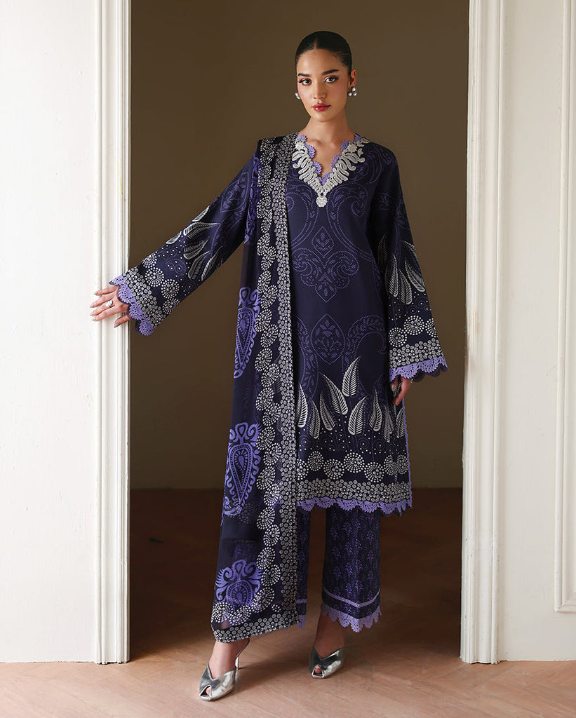 Roheenaz Eclat Garden Printed Lawn – Orchid Garden