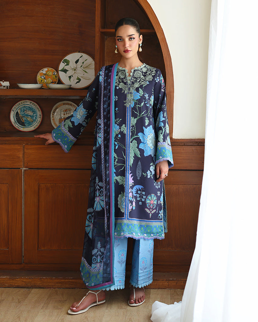 Roheenaz Eclat Garden Printed Lawn – Orchid meadow