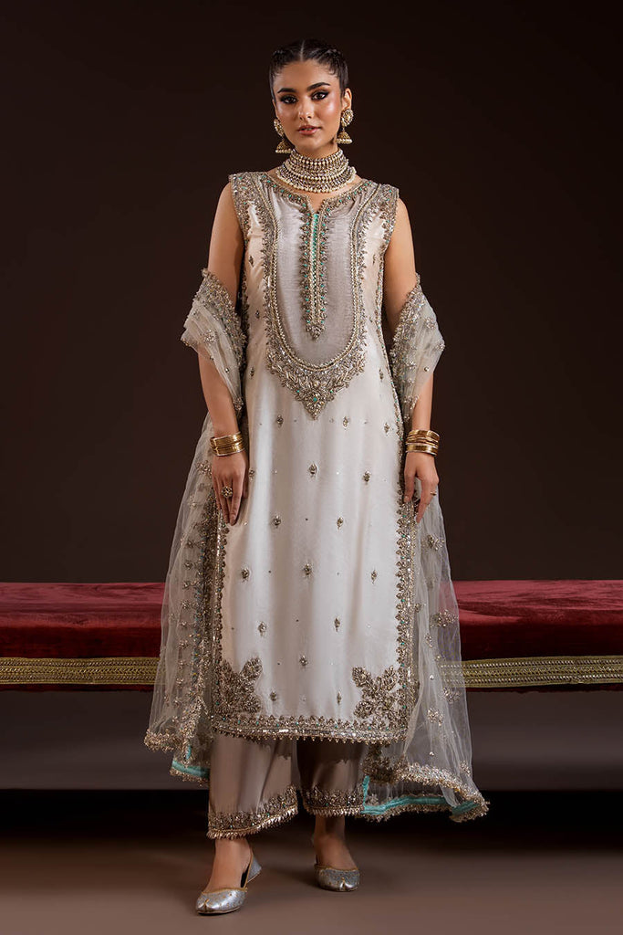 KhudaBaksh Luxury Pret Formals – Long Shirt - Light Beig P-277