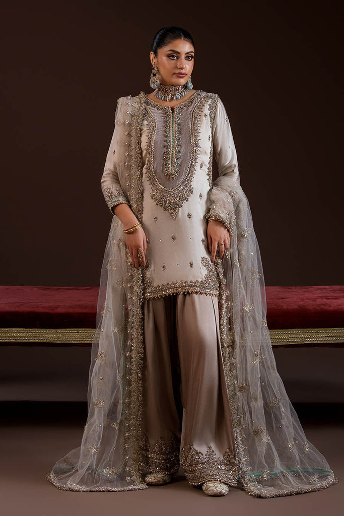KhudaBaksh Luxury Pret Formals – Short Shirt - Light Beig P-277