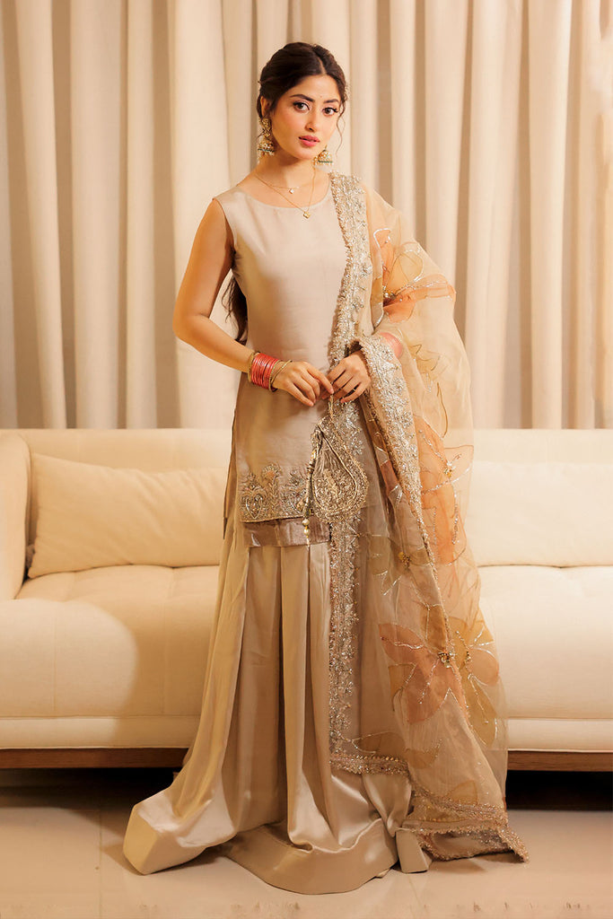 KhudaBaksh Luxury Pret Formals – Silver Grey P-299