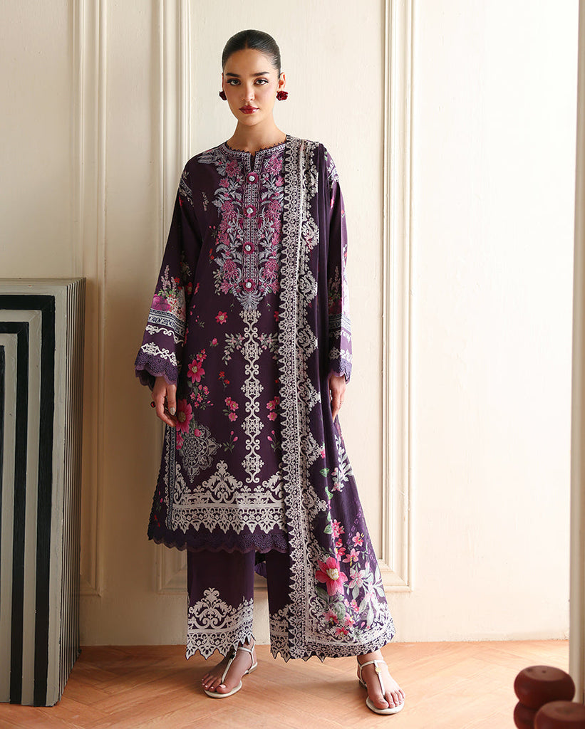 Roheenaz Eclat Garden Printed Lawn – Poppy bloom