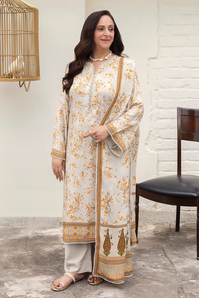 Gul Ahmed Mother's Tribute – 3 Piece Printed Linen Suit - LT-62017