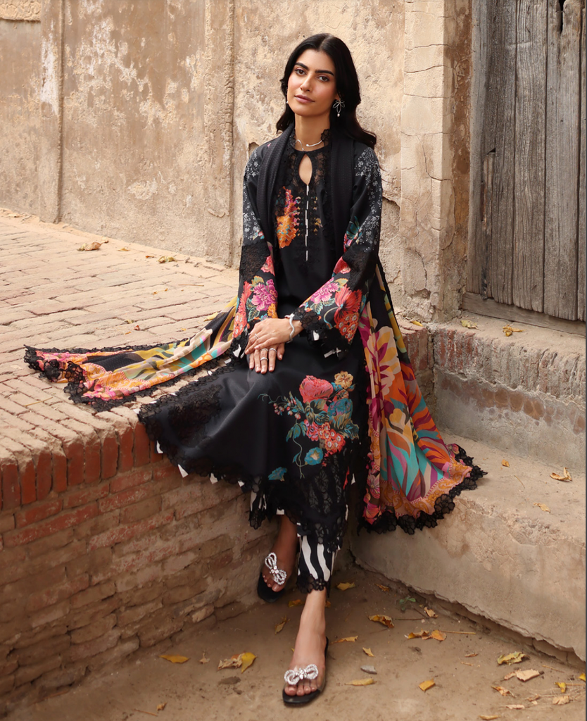 Charizma Combinations – Embroidered Lawn Shirt with Embroidered Chiffon Dupatta and Trouser DSCC4-10