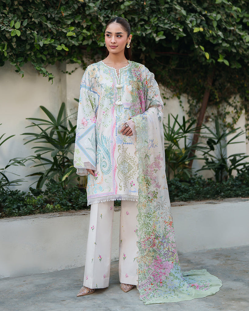 Roheenaz Whispered Florals Lawn – Soft Bloom