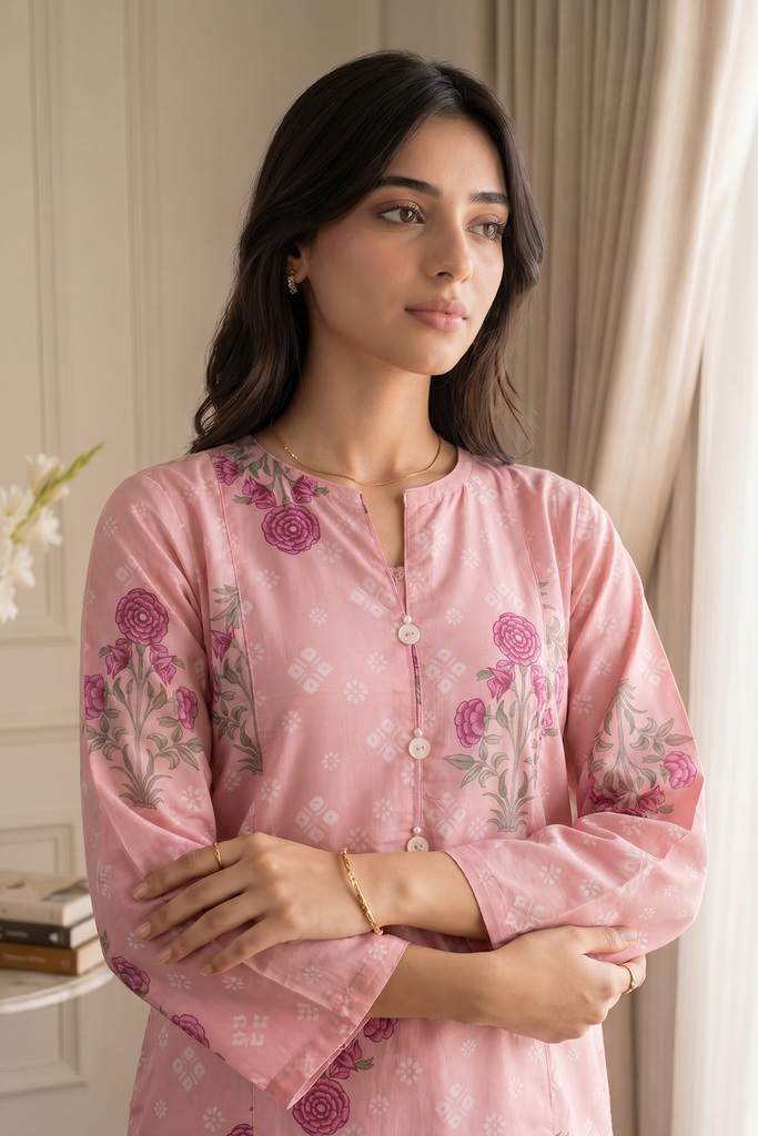 Zellbury Summer RTW – Embroidered Kurta - 2575