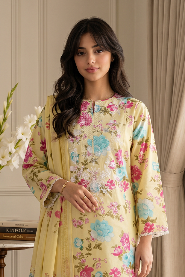 Zellbury Summer RTW – Embroidered Kurta Dupatta - 2429