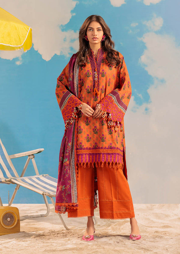 Bonanza Satrangi Tropical Horizons Lawn – Tangrine (WSS25P3013)