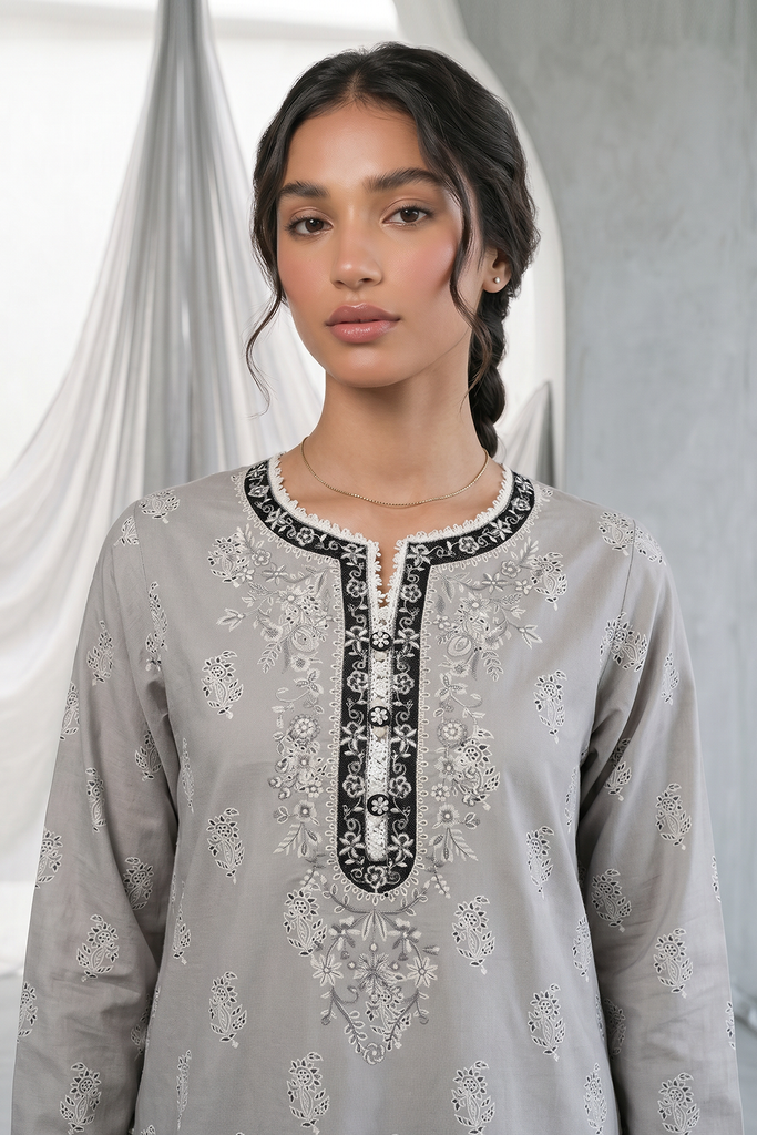 Zellbury Monochrome – Embroidered Shirt Shalwar - 0933