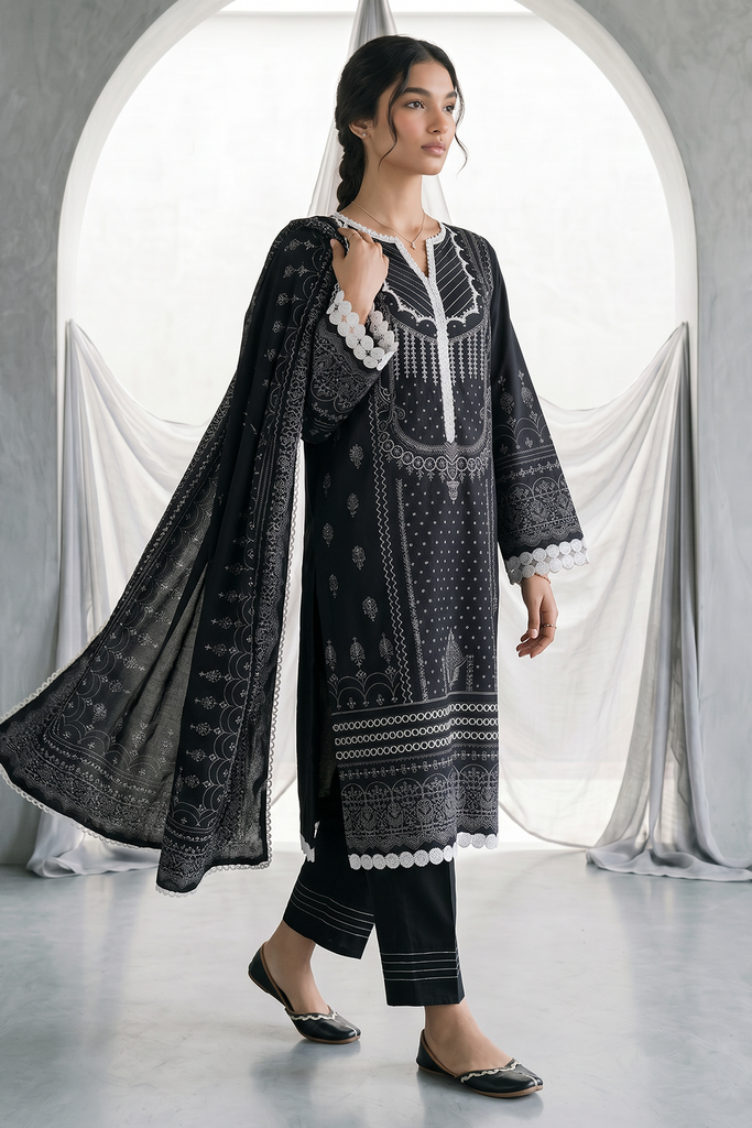 Zellbury Monochrome – Shirt Shalwar Dupatta - 1090