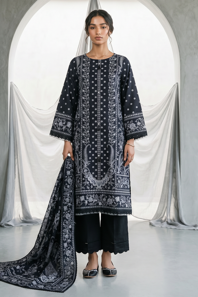 Zellbury Monochrome – Shirt Shalwar Dupatta - 1097