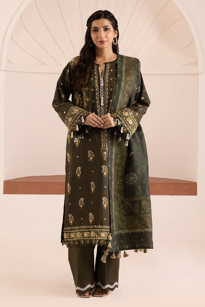 Zellbury Cotton Satin – Embroidered Shirt Shalwar Dupatta - 0266
