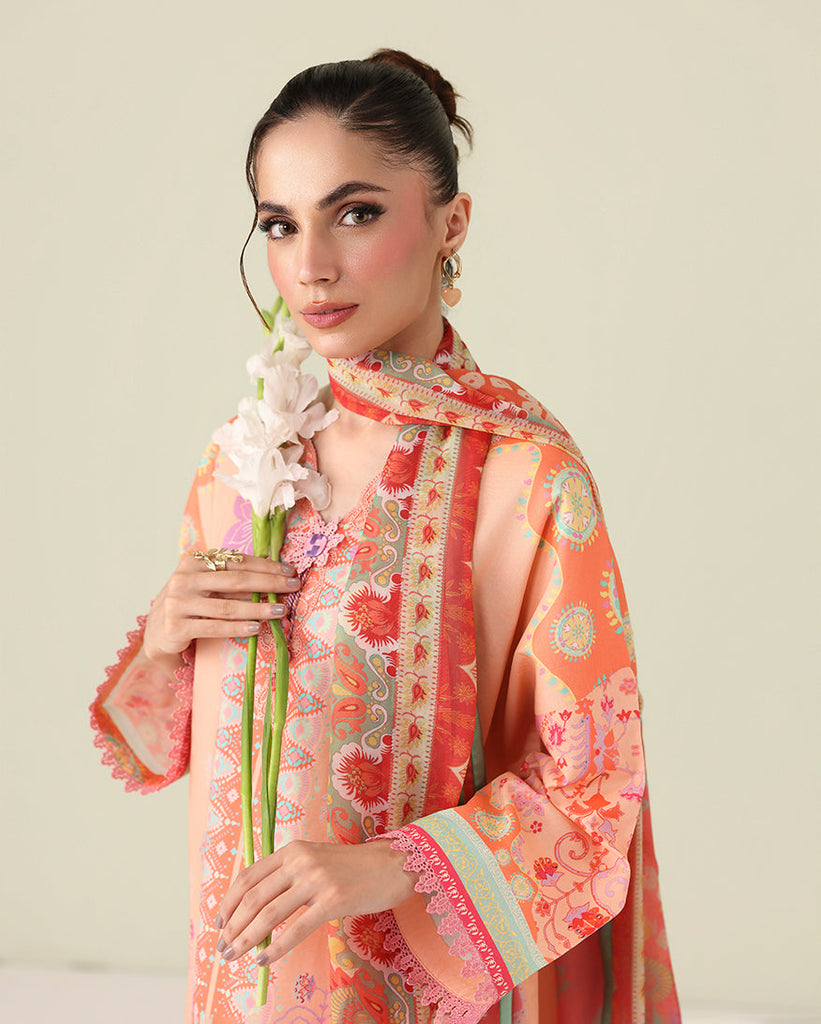 Roheenaz Rosette Summer Lawn – Warm Horizon